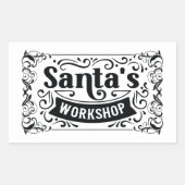 North Pole Santa's Workshop Rechteckiger Aufkleber (Vorderseite)