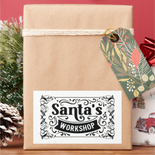 North Pole Santa's Workshop Rechteckiger Aufkleber