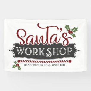 North Pole Santa's Workshop Weihnachten Banner