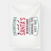 North Pole Santa's Workshop Weihnachten Banner (Vertikal)