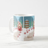 North Pole Scene Holiday Tasse mit Namen (Vorderseite Links)