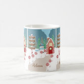 North Pole Scene Holiday Tasse mit Namen (Mittel)