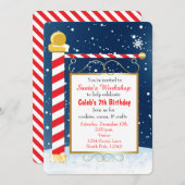 North Pole Signing Weihnachtsfeier Party Einladung (Vorne/Hinten)