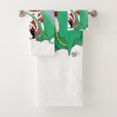 North Pole Snowman Dragon Penguin Weihnachten Badhandtuch Set (Insitu)
