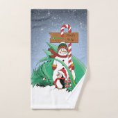 North Pole Snowman Dragon Penguin Weihnachten Badhandtuch Set (Handtuch)