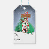 North Pole Snowman Dragon Penguin Weihnachten Geschenkanhänger (Vorderseite)