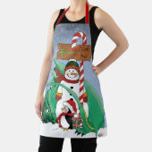 North Pole Snowman Dragon Penguin Weihnachten Schürze (InSitu)