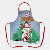 North Pole Snowman Dragon Penguin Weihnachten Schürze (Vorderseite)