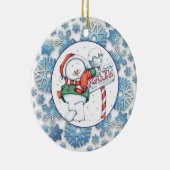 North Pole Snowman Keramik Ornament (Rechts)