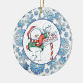 North Pole Snowman Keramik Ornament (Links)