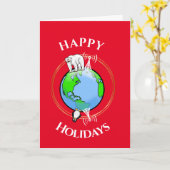 North Pole South Pole Hole Radio Weihnachtskarte Karte (Gelbe Blume)