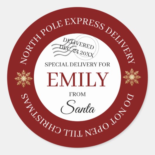 North Pole Special Delivery Stickers (Vorderseite)