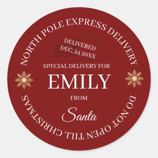 North Pole Special Delivery Stickers (Vorderseite)