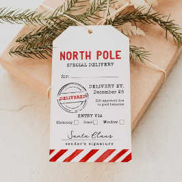 North Pole Special Delivery Tag From Santa Claus Geschenkanhänger