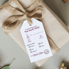 North Pole trendy Magenta Weihnachtsnachtsnachtsna Geschenkanhänger