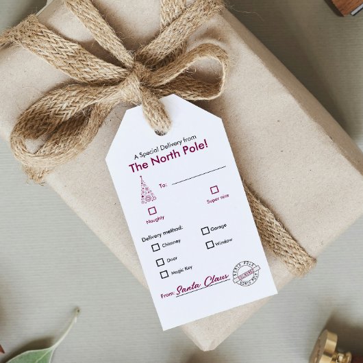 North Pole trendy Magenta Weihnachtsnachtsnachtsna Geschenkanhänger