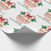North Pole University Candy Cane Holiday Christmas Geschenkpapier (Ecke)