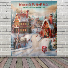 North Pole Village und Santas Workshop Wandteppich