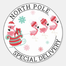 North Pole Weihnachts Flamingo Special Delivery