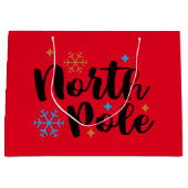 North Pole Weihnachtsgeschenktasche Große Geschenktüte (Vorderseite)