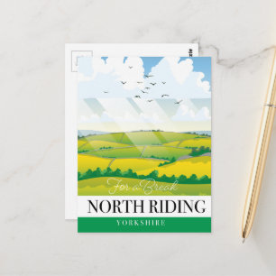 North Riding Yorkshire "for a break" Postkarte