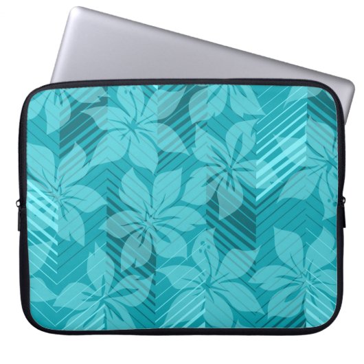 North Shore Hawaiian Hibiskus Neoprene Wetsuit Laptopschutzhülle (Vorderseite)