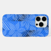 North Shore Hawaiian Hibiskus Stripes Blue Case-Mate iPhone Hülle (Rückseite (Horizontal))