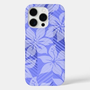 North Shore Hawaiian Hibiskus Stripes Periwinkle iPhone 16 Pro Hülle