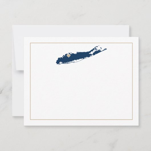 North Shore Long Island mit Herznote RSVP Karte (Vorderseite)