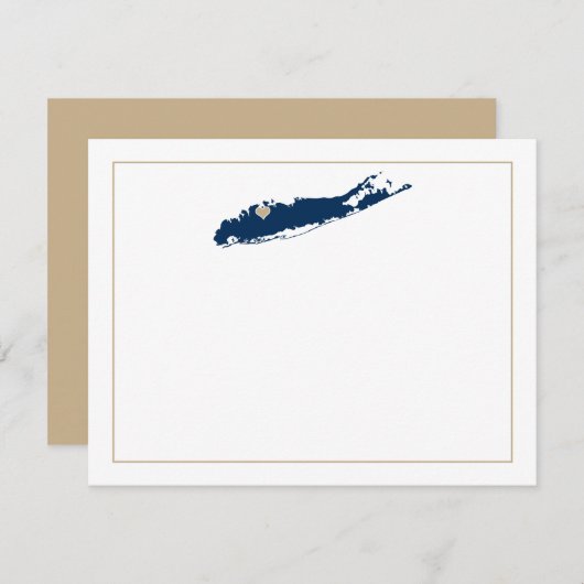 North Shore Long Island mit Herznote RSVP Karte (Vorne/Hinten)