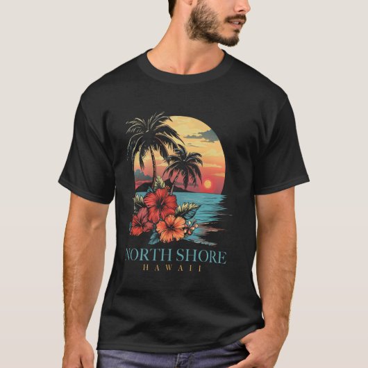 North Shore Oahu Hawaii Aloha Hawaiian Surf Surfer T-Shirt (Vorderseite)