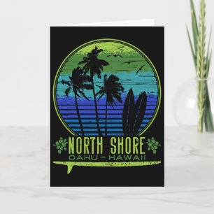 North Shore Oahu - Hawaii Souvenir im Surferstil Karte