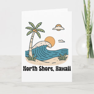 North Shore Oahu Hawaii Souvenir Surfen Hawaiianis Karte