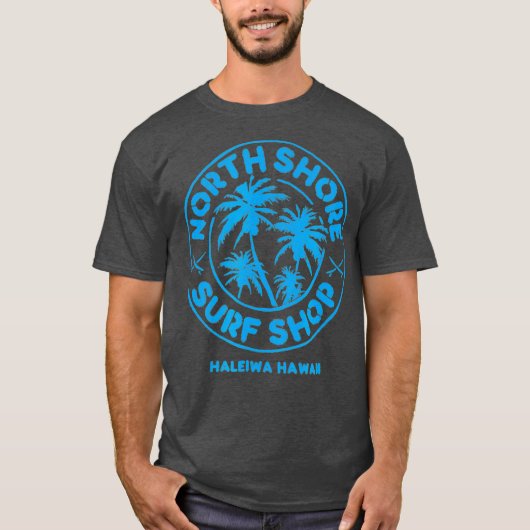 North Shore Surf Shop Retro blau T-Shirt (Vorderseite)