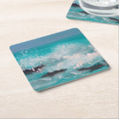 "North Shore Waves" 1, Ölgemälde Rechteckiger Pappuntersetzer (angewinkelt)