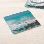 "North Shore Waves" 3, Ölgemälde Rechteckiger Pappuntersetzer (angewinkelt)