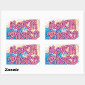 North Shore Waves Rechteckiger Aufkleber (Blatt)