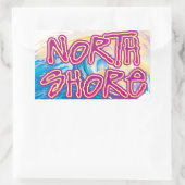 North Shore Waves Rechteckiger Aufkleber (Tasche)