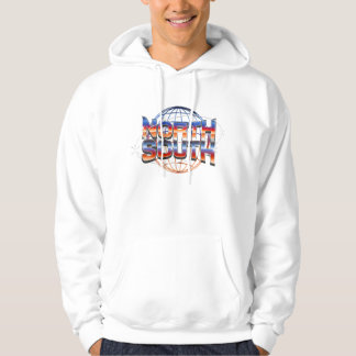 North South Retro 80er Chrome-Logo-Design - Synthw Hoodie