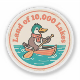 North Star Charm_ Minnesota Loon Bird Vintag Aufkleber