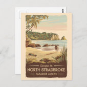 North Stradbroke Island Australia Illustration Postkarte (Vorne/Hinten)