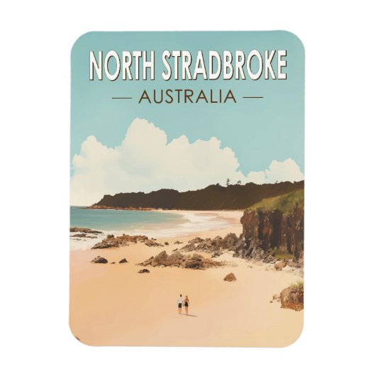 North Stradbroke Island Australien Reisen Art Retr Magnet (Vertikal)