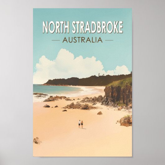 North Stradbroke Island Australien Reisen Art Retr Poster (Vorne)