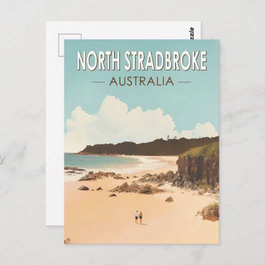 North Stradbroke Island Australien Reisen Art Retr Postkarte (Vorne/Hinten)