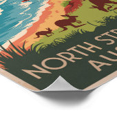 North Stradbroke Island Kangaroos Illustration Poster (Ecke)