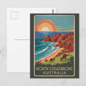 North Stradbroke Island Kangaroos Illustration Postkarte (Vorne/Hinten)