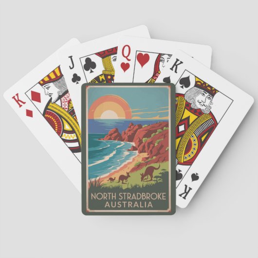 North Stradbroke Island Kangaroos Illustration Spielkarten (Rückseite)