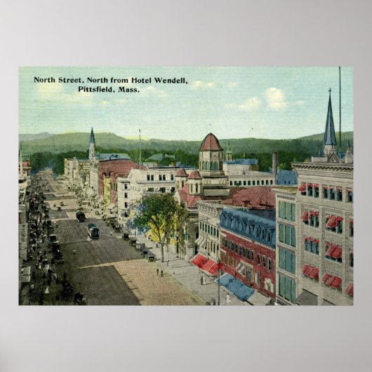 North Street, Pittsfield 1912 Vintag Poster (Vorne)