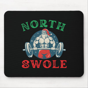 North Swole Funny Muscle Santa Christmas Bodybuild Mousepad