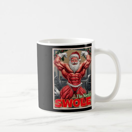 North Swole Funny Muscular Santa Flex Muscle Chris Kaffeetasse (Rechts)